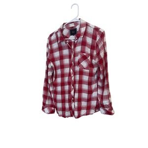 Rails Shirt Womens Small Red Plaid Button Front Long Sleeve Rayon Casual Top